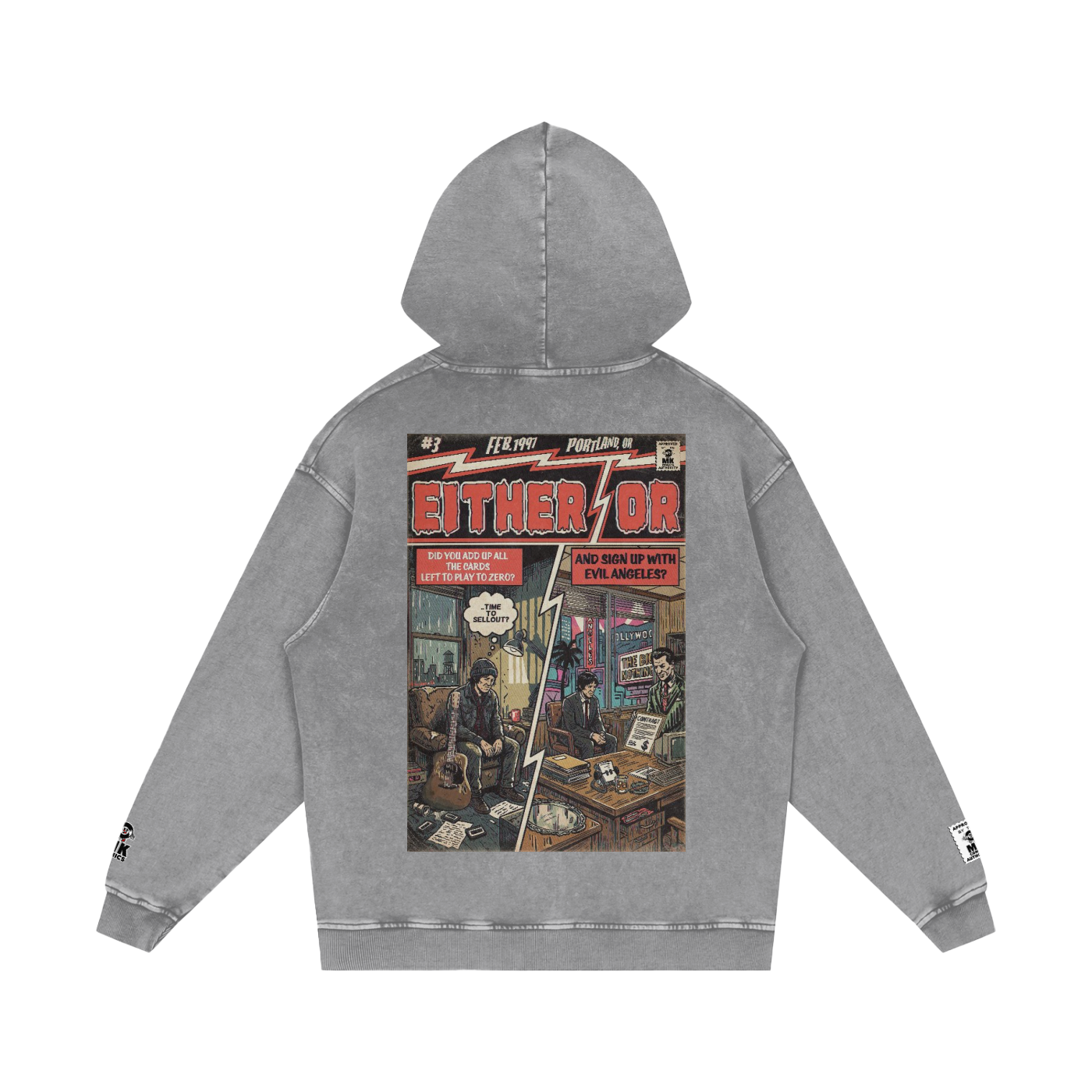 Either/Or - Snow Washed Loose Cotton Hoodie