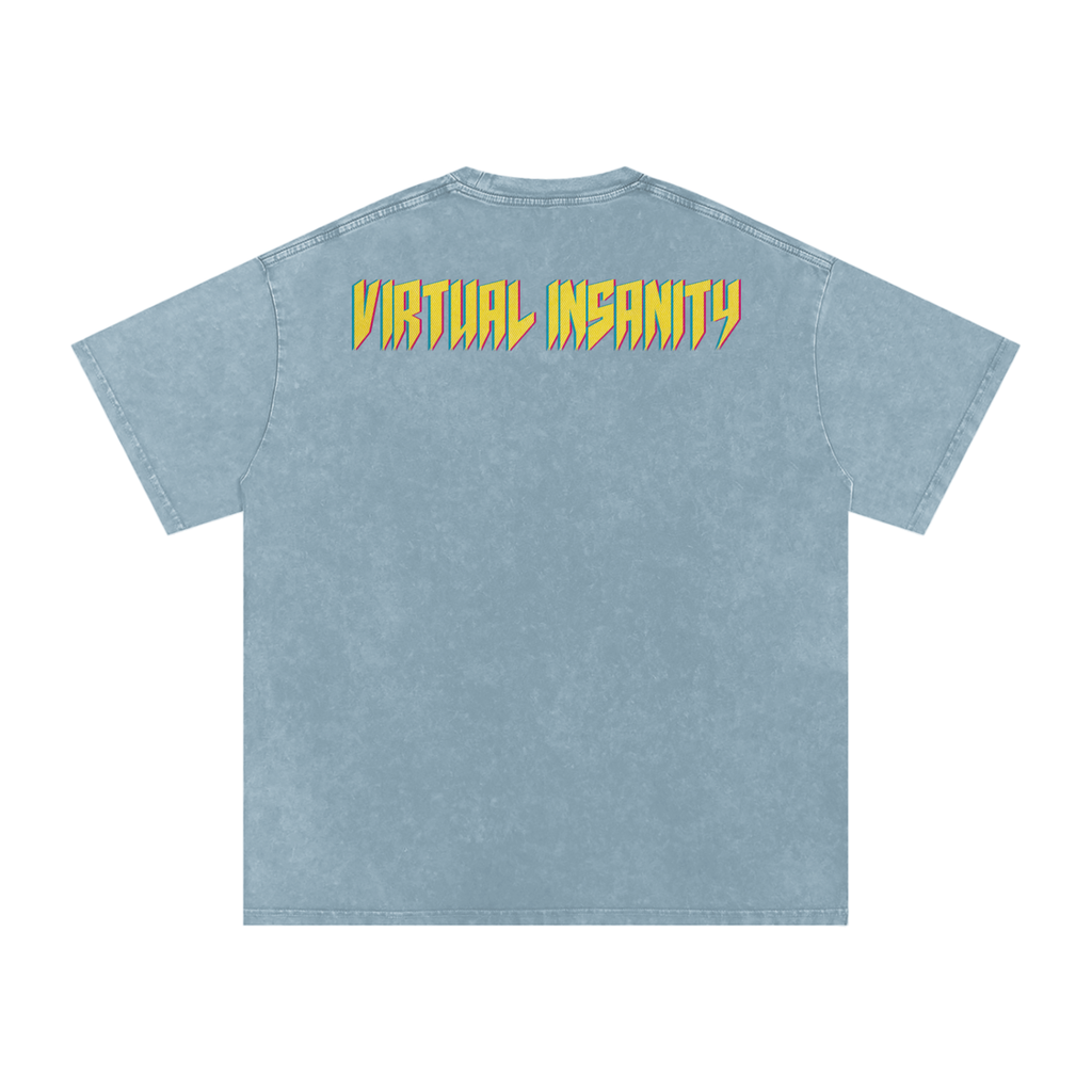 Virtual Insanity - Snow Washed Oversized Cotton T-Shirt