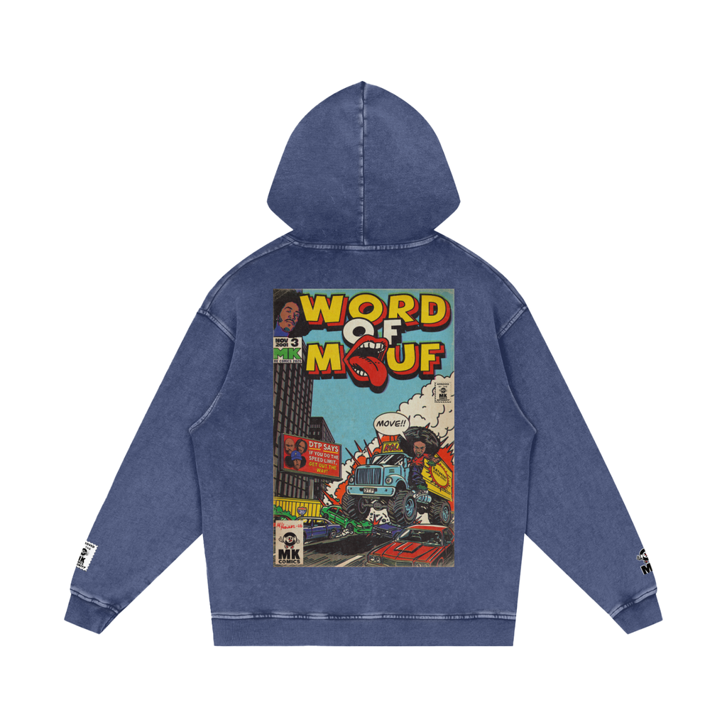 Word of Mouf - Snow Washed Loose Cotton Hoodie