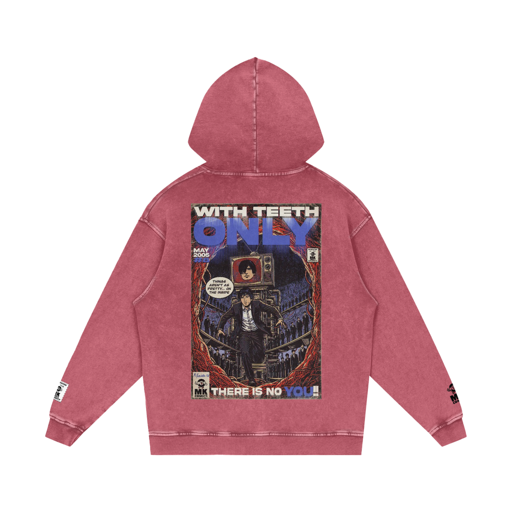 Only - Snow Washed Loose Cotton Hoodie