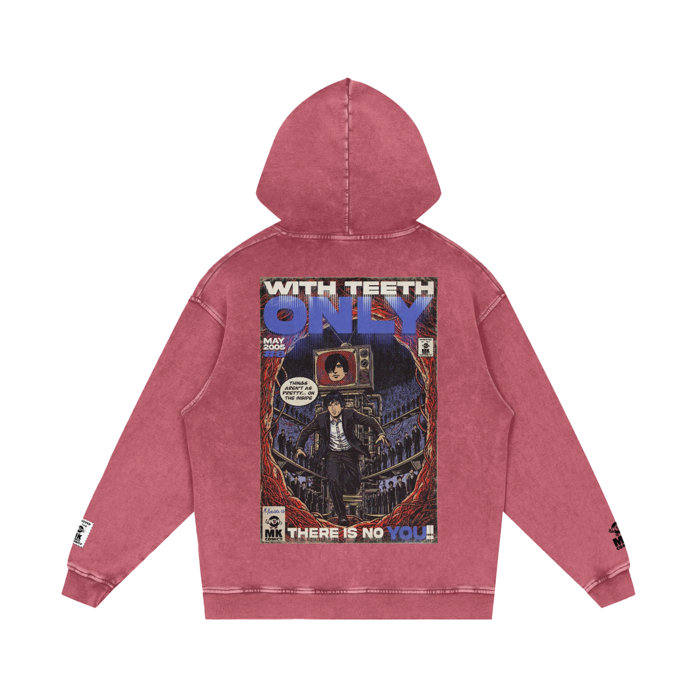 Only - Snow Washed Loose Cotton Hoodie