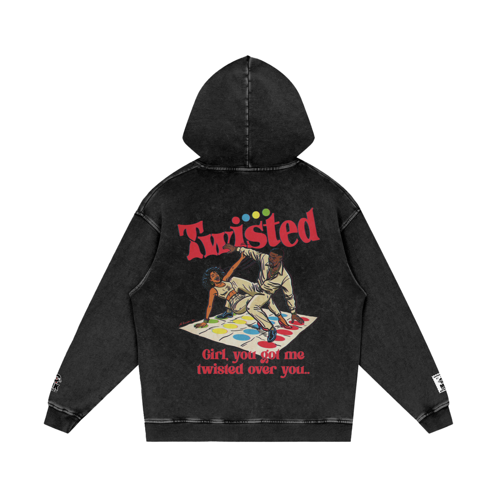 Twisted - Snow Washed Loose Cotton Hoodie