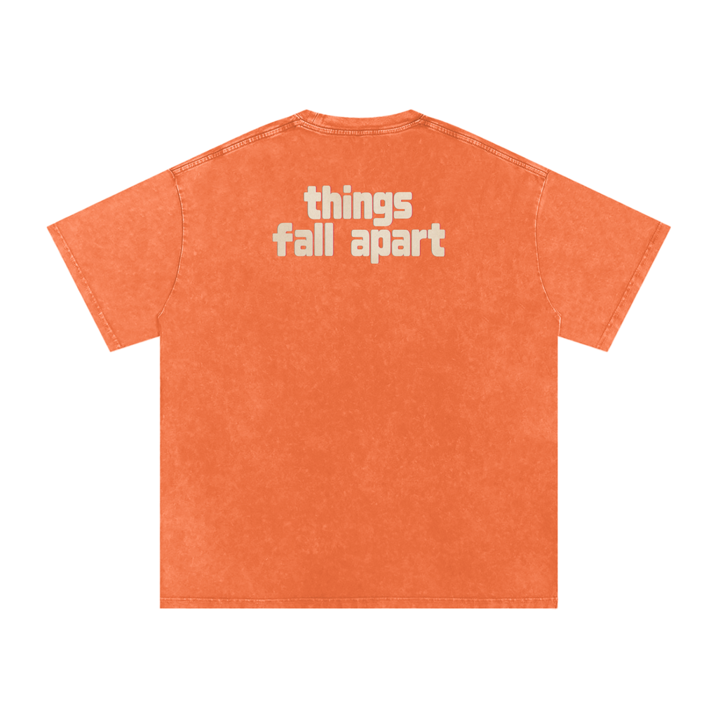 Things Fall Apart - Snow Washed Oversized Cotton T-Shirt