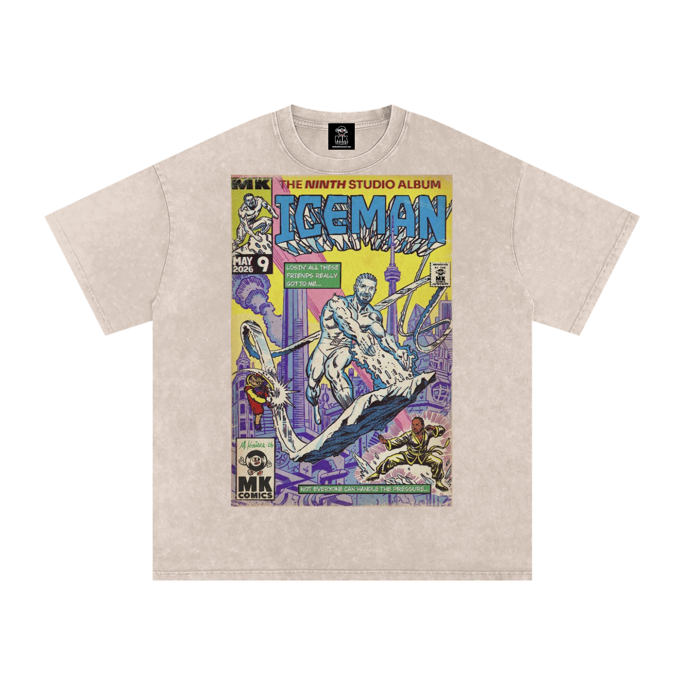 Iceman - Snow Washed Oversized Cotton T-Shirt
