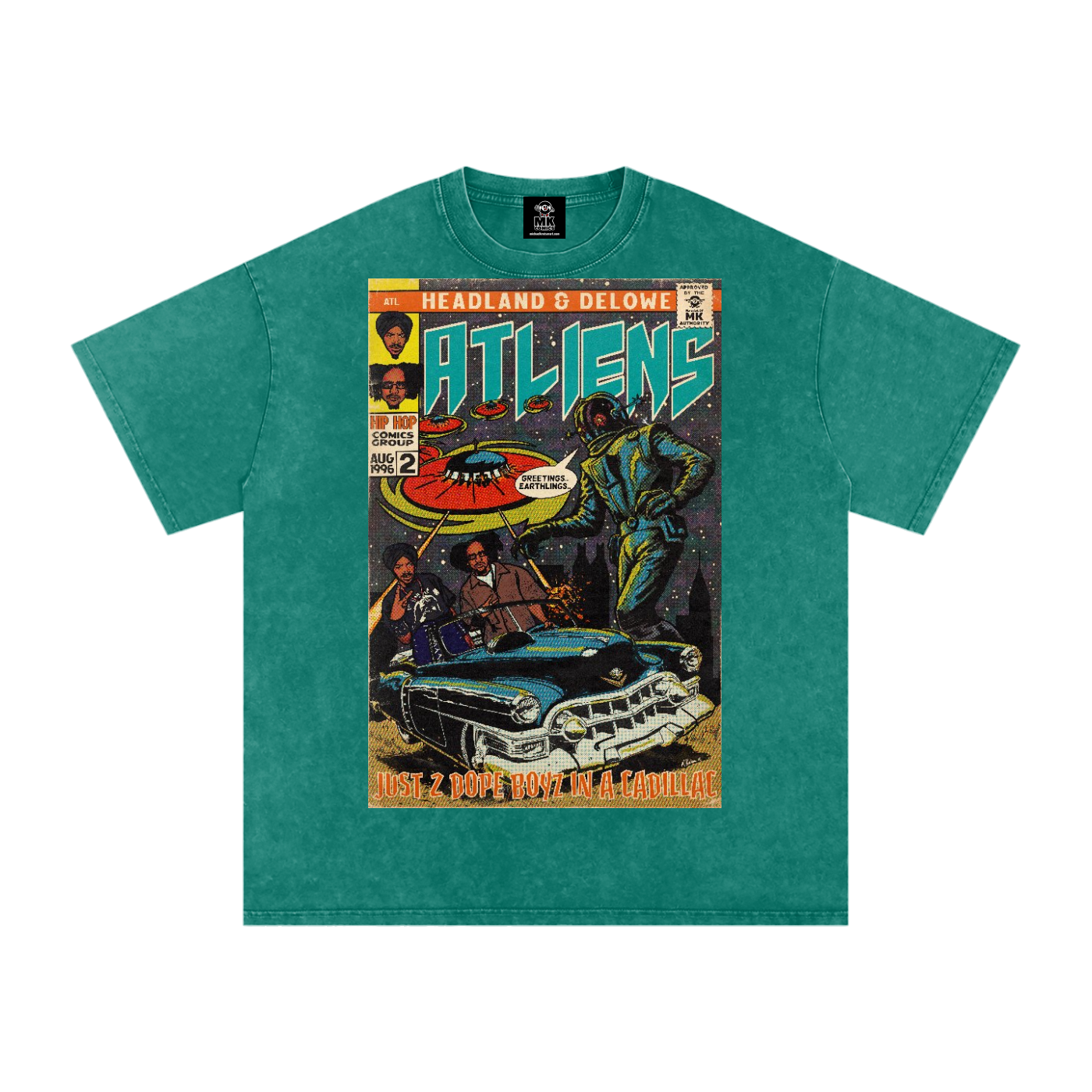 ATLiens - Snow Washed Oversized Cotton T-Shirt