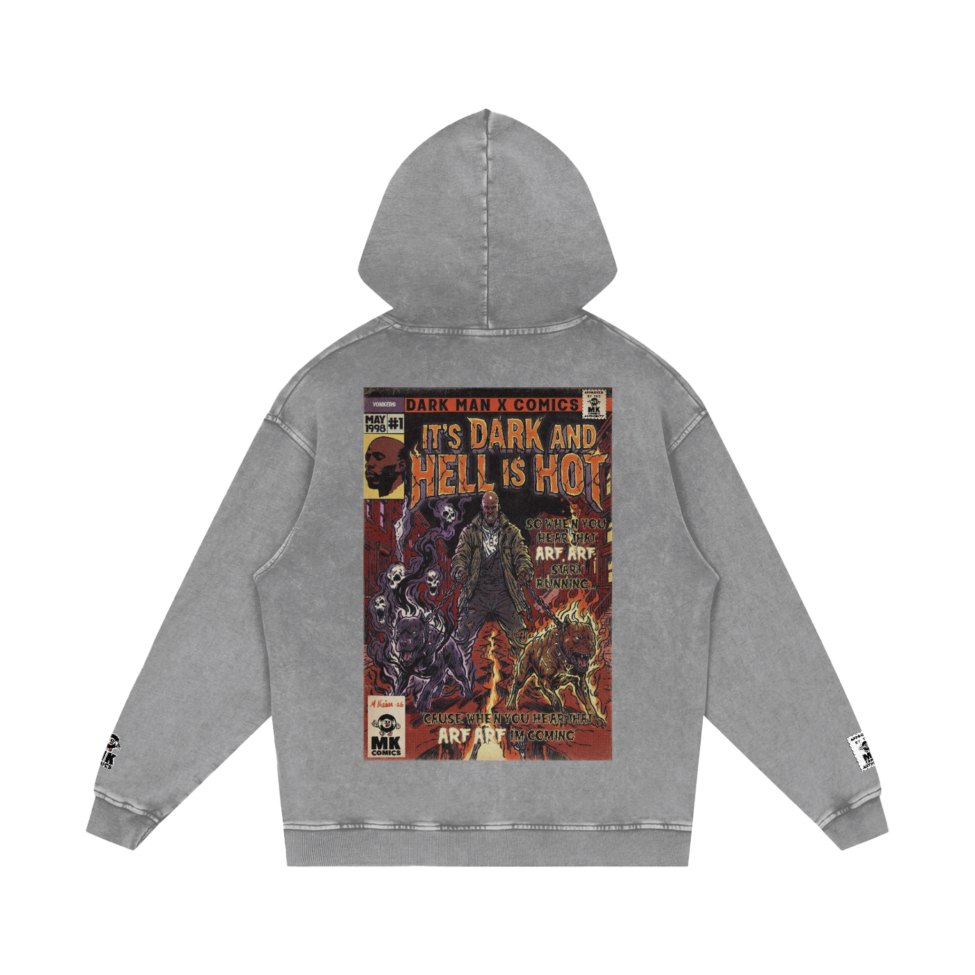 It's Dark & Hell is Hot - Snow Washed Loose Cotton Hoodie