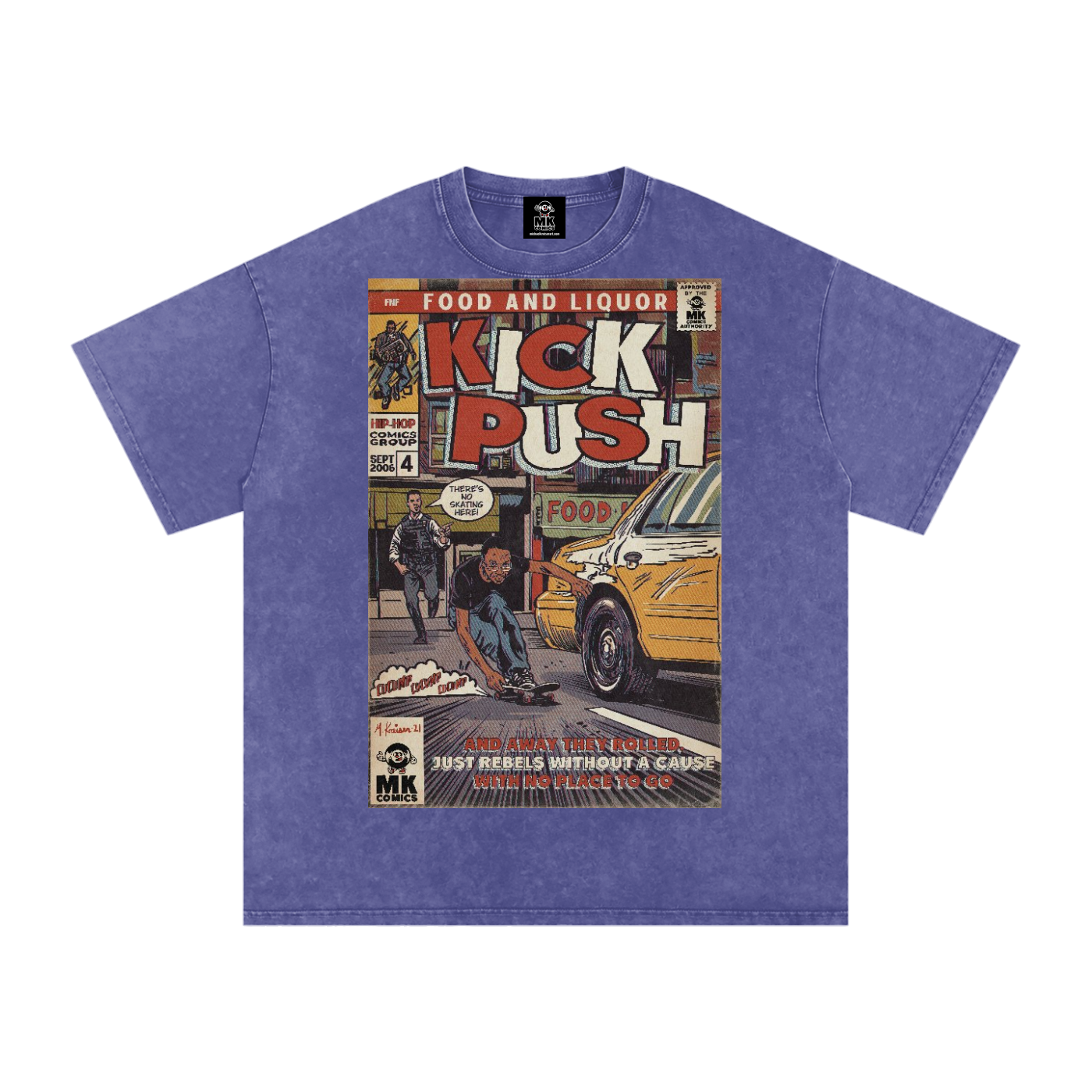 Kick, Push - Snow Washed Oversized Cotton T-Shirt
