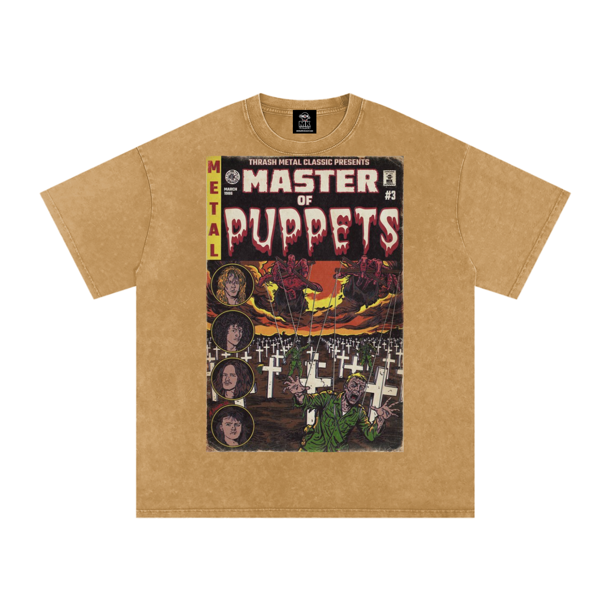 Master of Puppets - Snow Washed Oversized Cotton T-Shirt