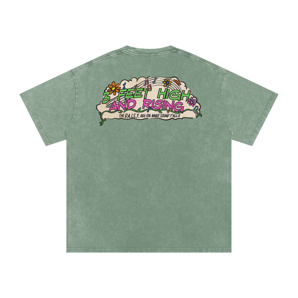 3 Feet High & Rising - Snow Washed Oversized Cotton T-Shirt
