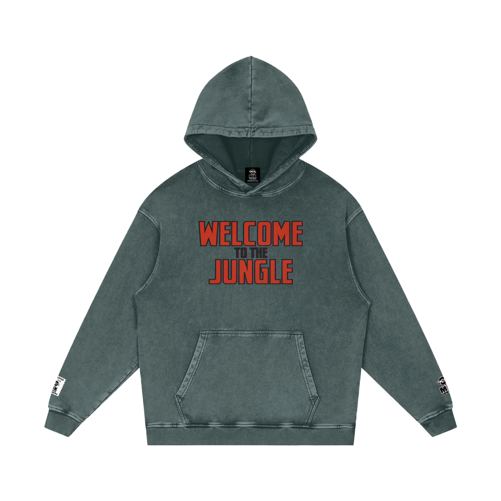 Welcome to the Jungle - Snow Washed Loose Cotton Hoodie
