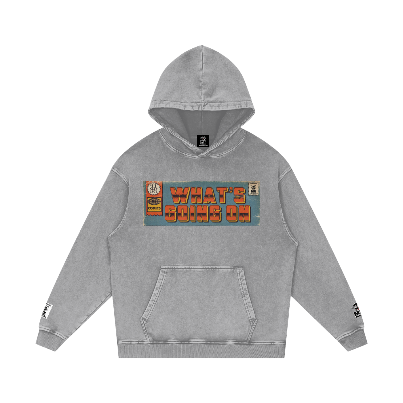 What's Going On - Snow Washed Loose Cotton Hoodie