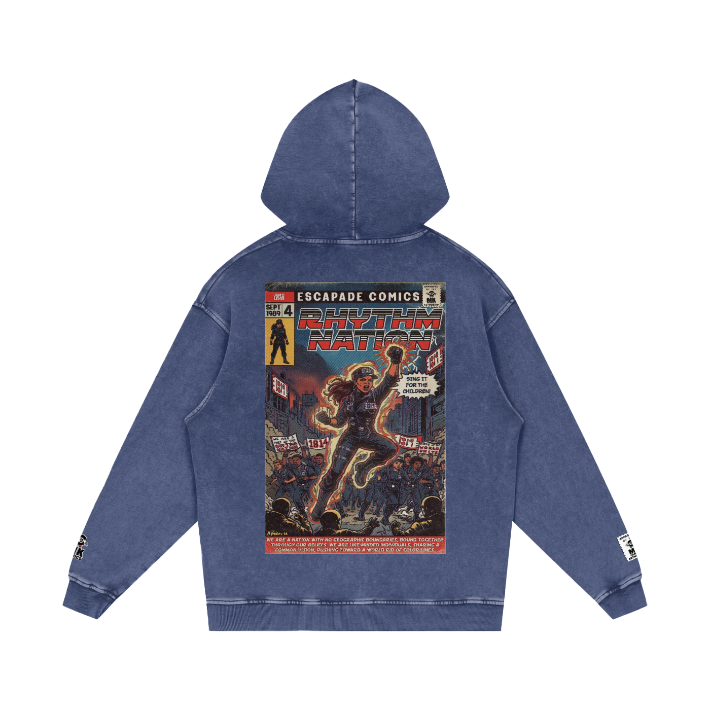 Rhythm Nation - Snow Washed Loose Cotton Hoodie