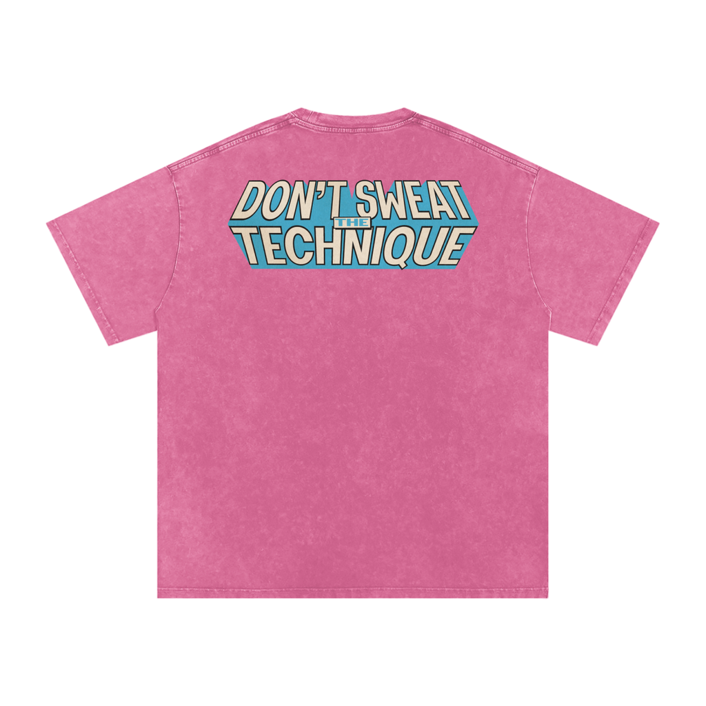 Don't Sweat the Technique - Snow Washed Oversized Cotton T-Shirt
