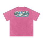 Don't Sweat the Technique - Snow Washed Oversized Cotton T-Shirt