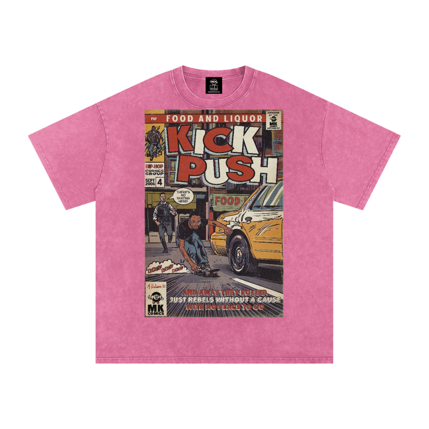Kick, Push - Snow Washed Oversized Cotton T-Shirt