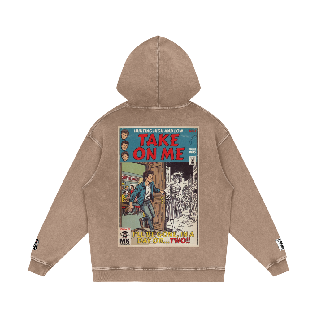 Take On Me - Snow Washed Loose Cotton Hoodie