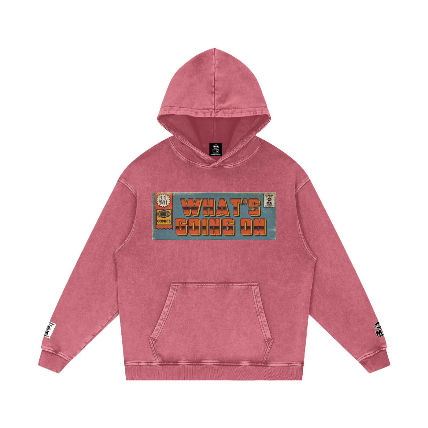 What's Going On - Snow Washed Loose Cotton Hoodie