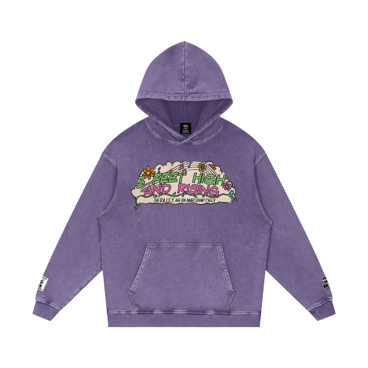 3 Feet High & Rising - Snow Washed Loose Cotton Hoodie