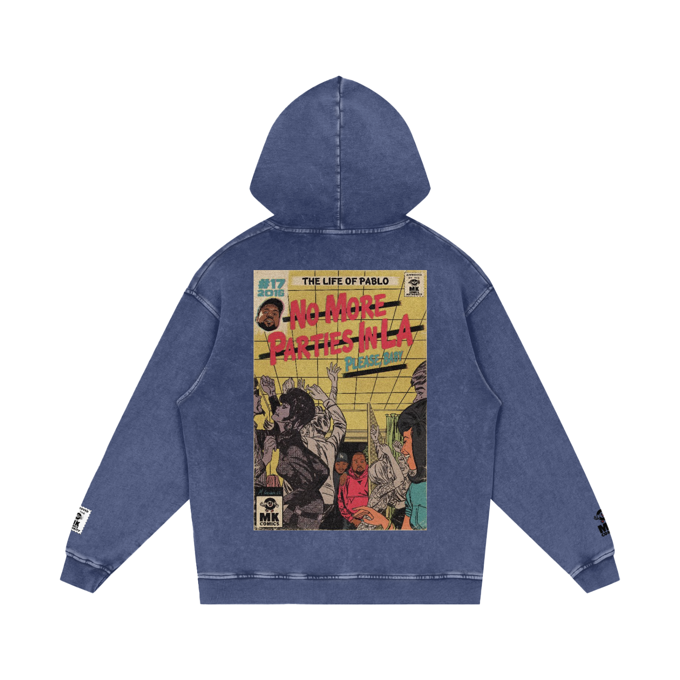 No More Parties in L.A - Snow Washed Loose Cotton Hoodie