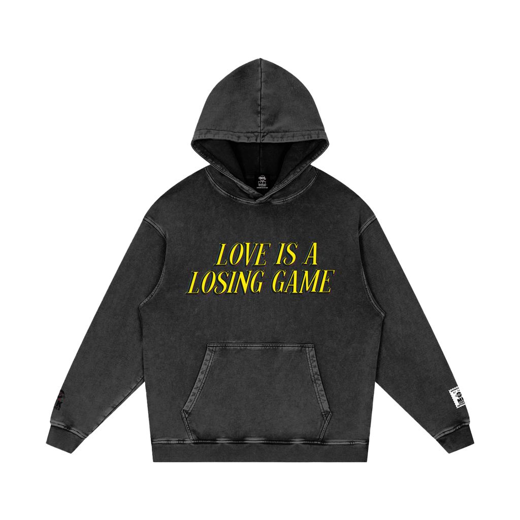 Love is a Losing Game - Snow Washed Loose Cotton Hoodie