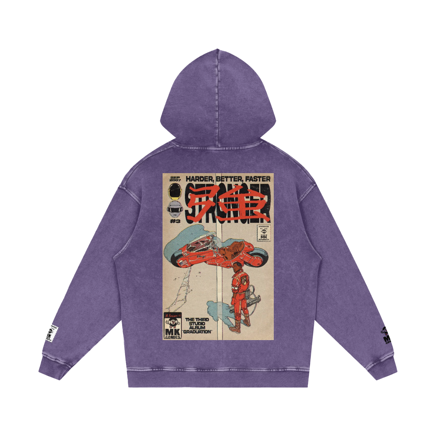 Stronger - Snow Washed Loose Cotton Hoodie