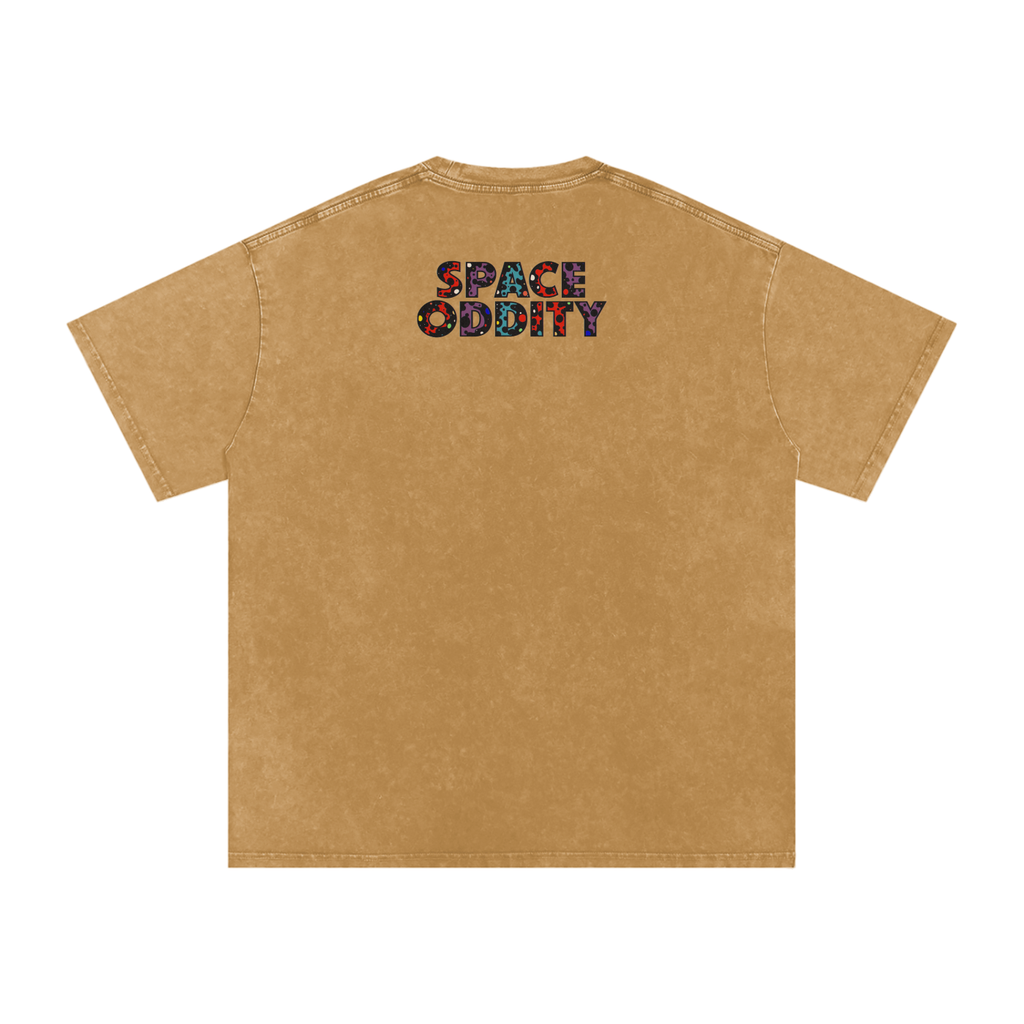 Space Oddity - Snow Washed Oversized Cotton T-Shirt