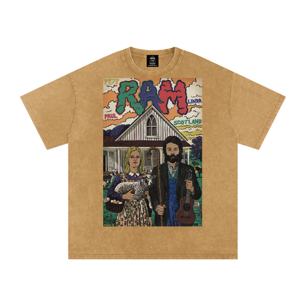 Ram - Snow Washed Oversized Cotton T-Shirt