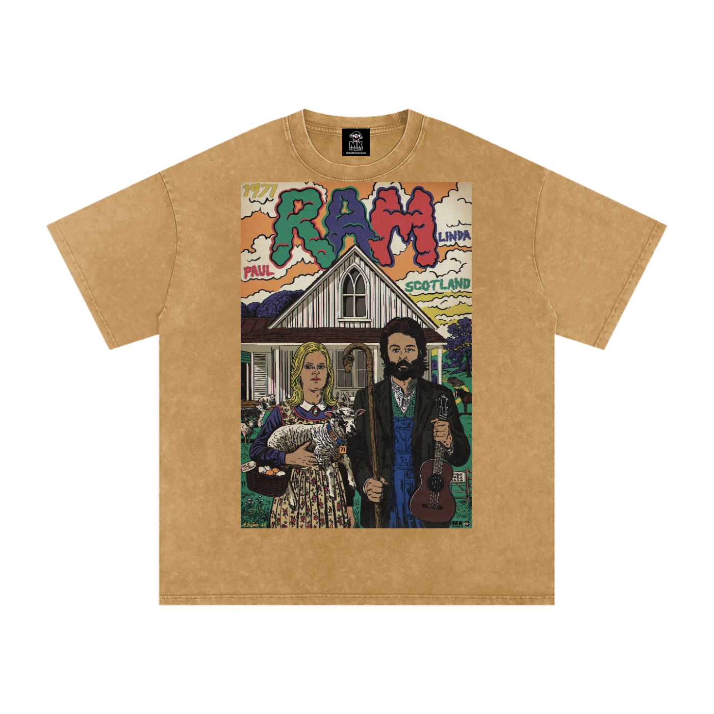 Ram - Snow Washed Oversized Cotton T-Shirt
