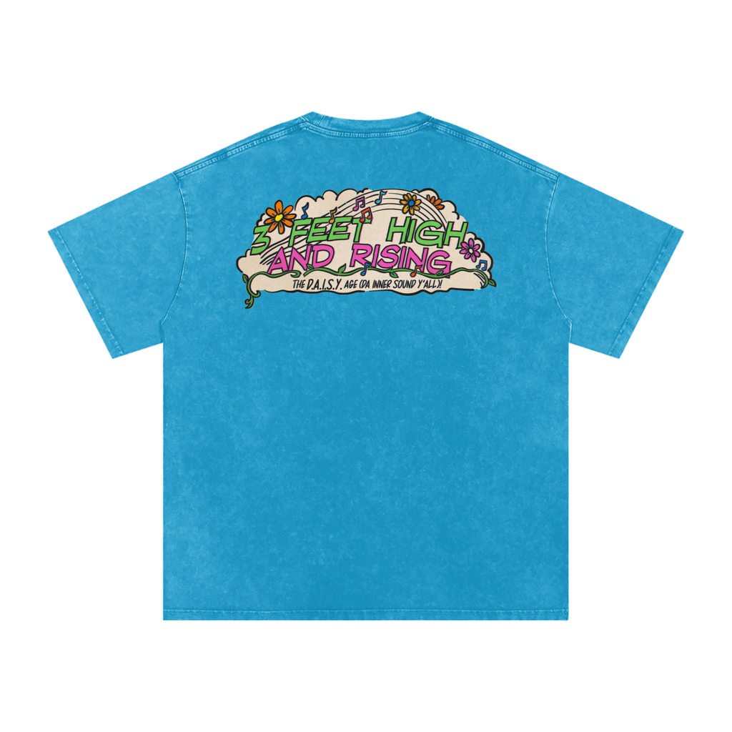 3 Feet High & Rising - Snow Washed Oversized Cotton T-Shirt