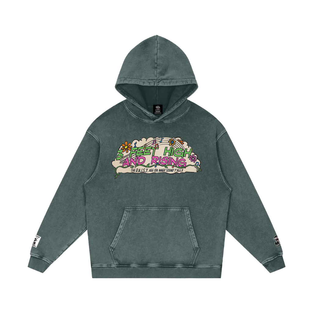 3 Feet High & Rising - Snow Washed Loose Cotton Hoodie