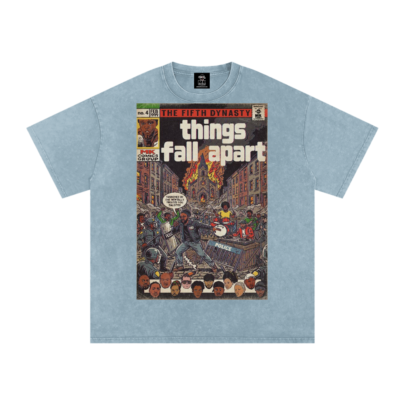 Things Fall Apart - Snow Washed Oversized Cotton T-Shirt