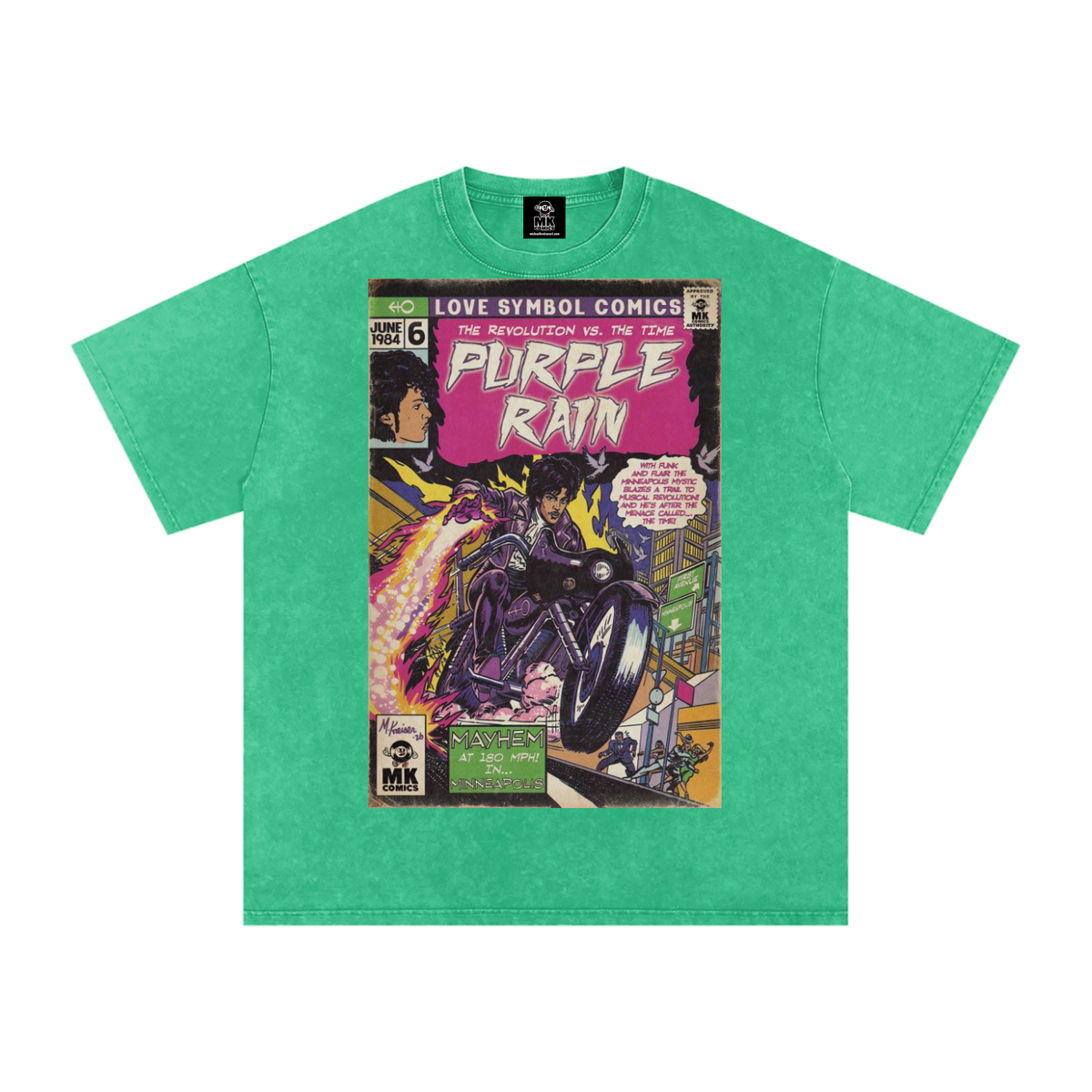 Purple Rain - Snow Washed Oversized Cotton T-Shirt