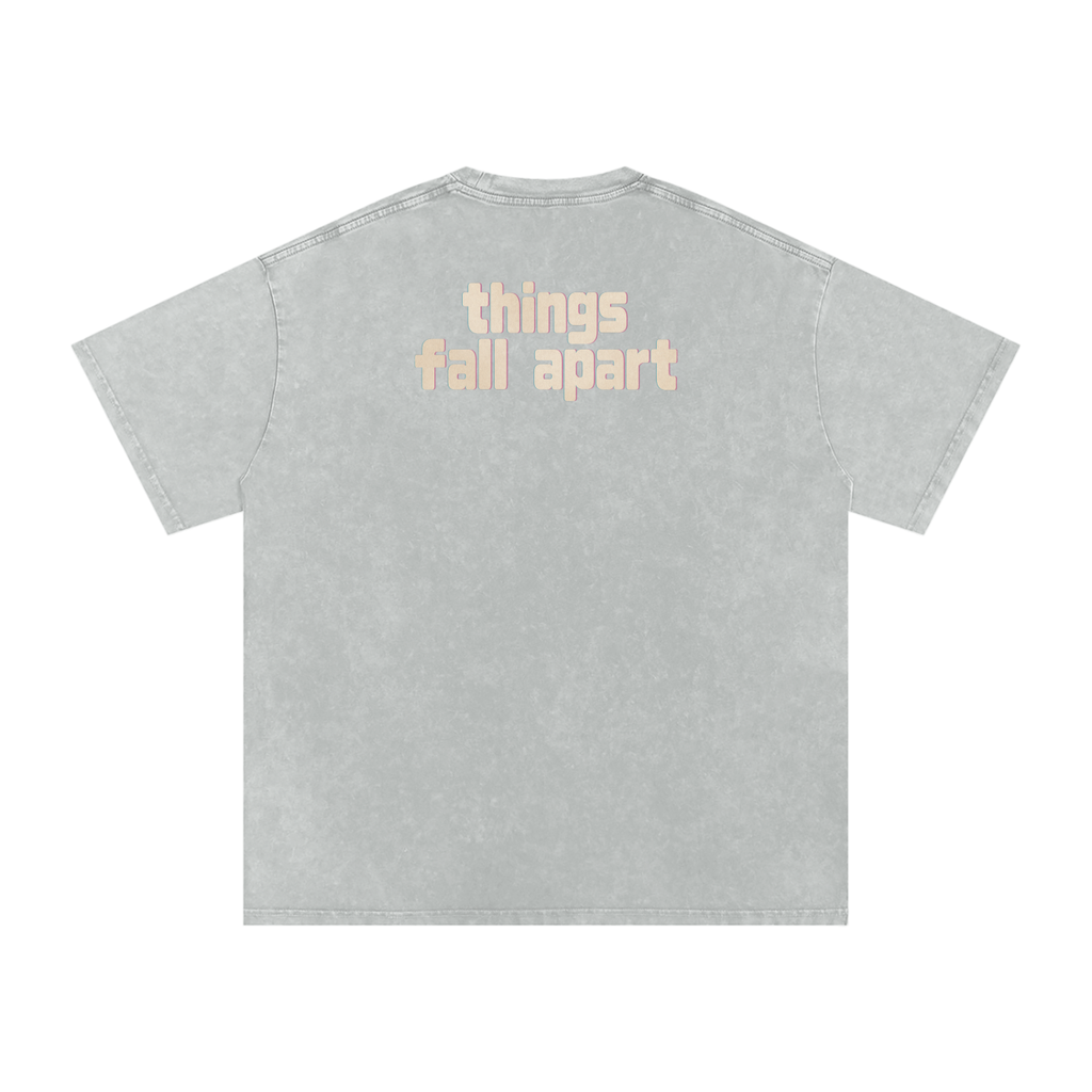 Things Fall Apart - Snow Washed Oversized Cotton T-Shirt