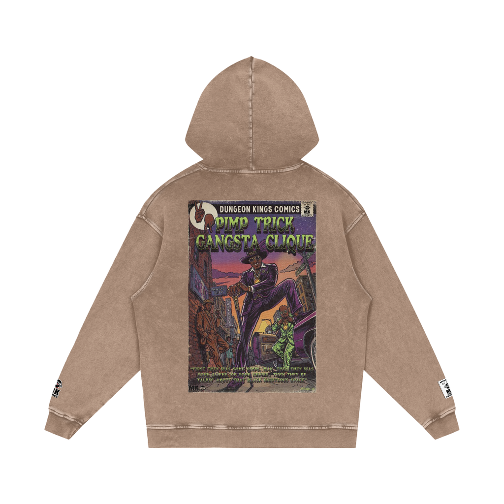 Pimp Trick Gangsta Clique - Snow Washed Loose Cotton Hoodie