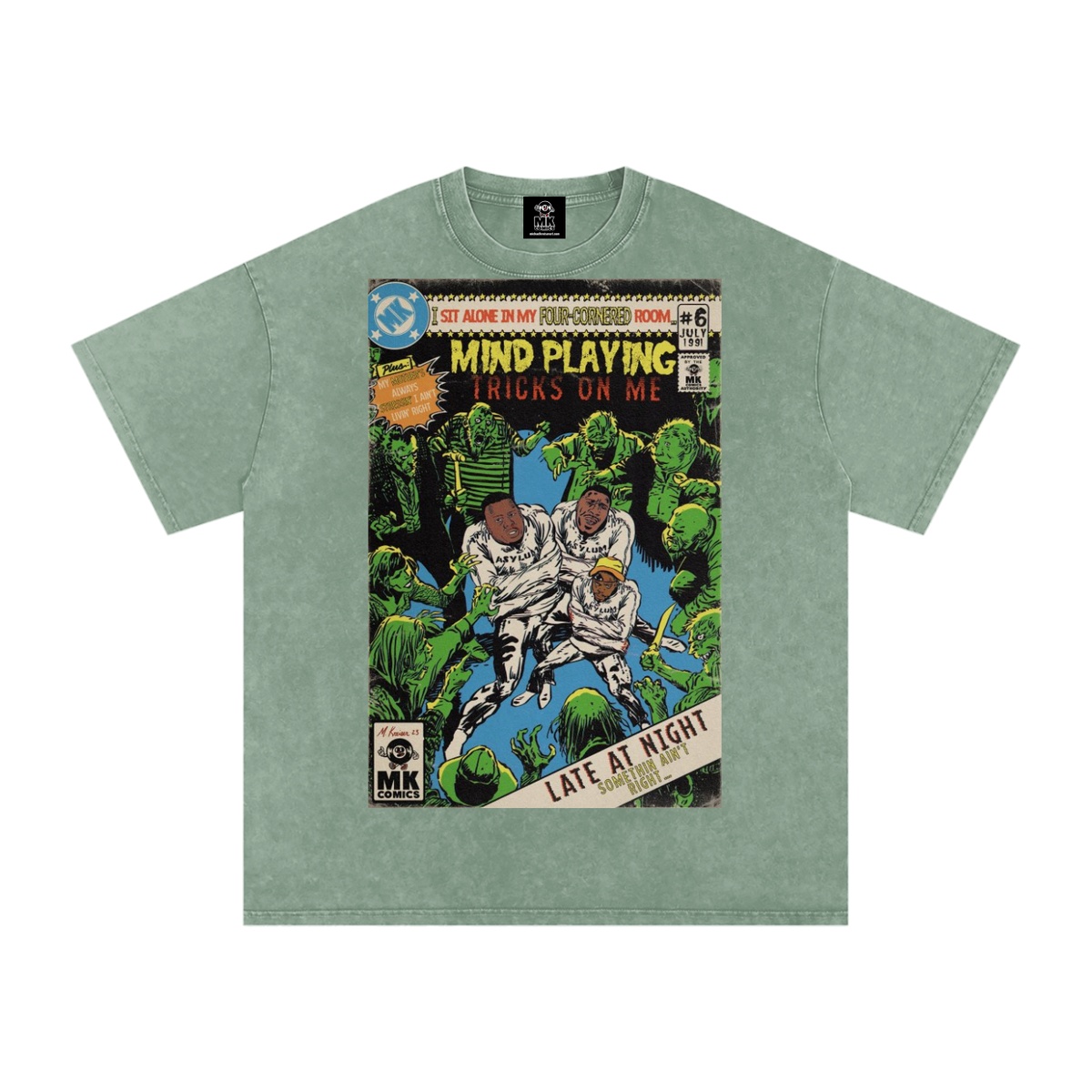 Mind Playing Tricks on Me - Snow Washed Oversized Cotton T-Shirt