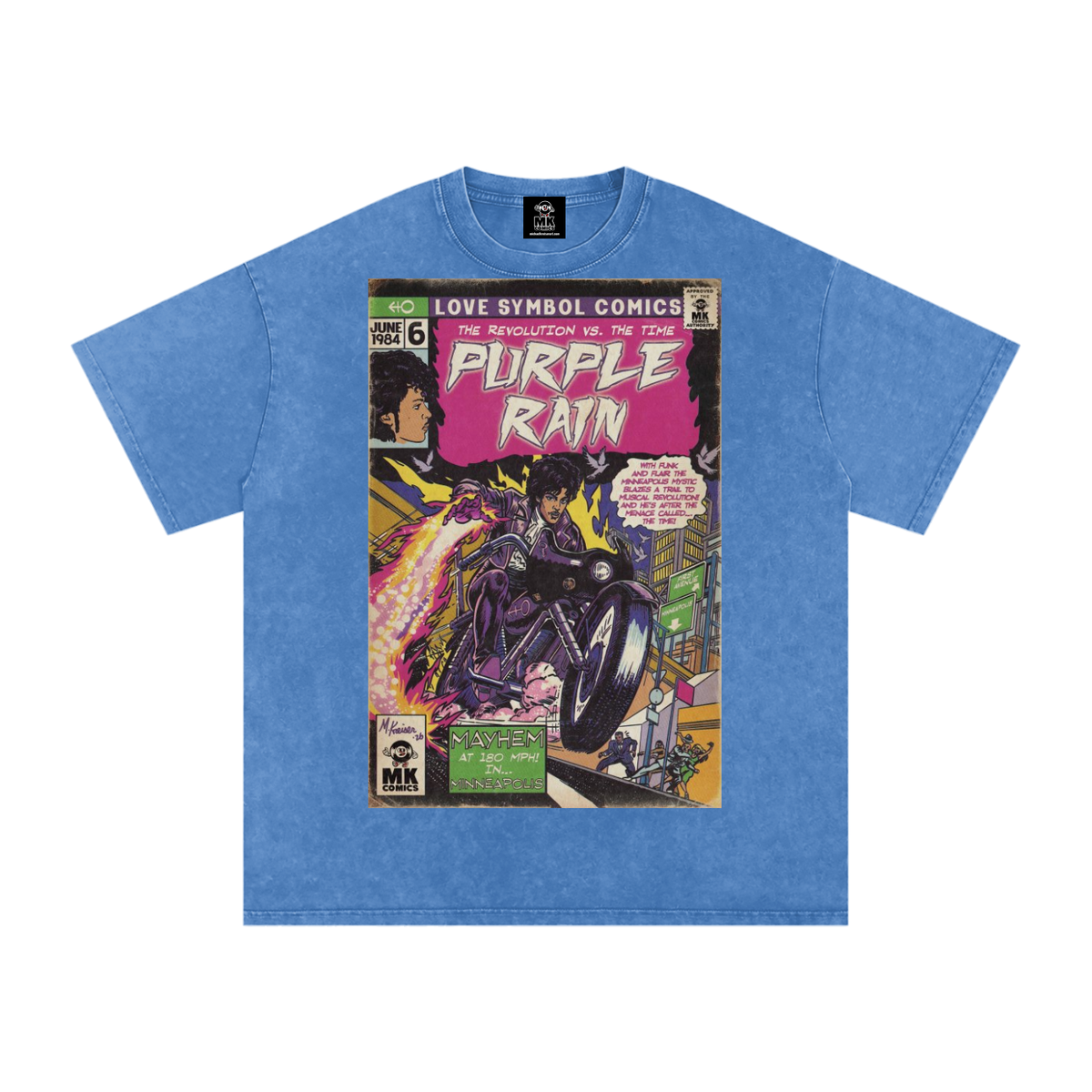 Purple Rain - Snow Washed Oversized Cotton T-Shirt