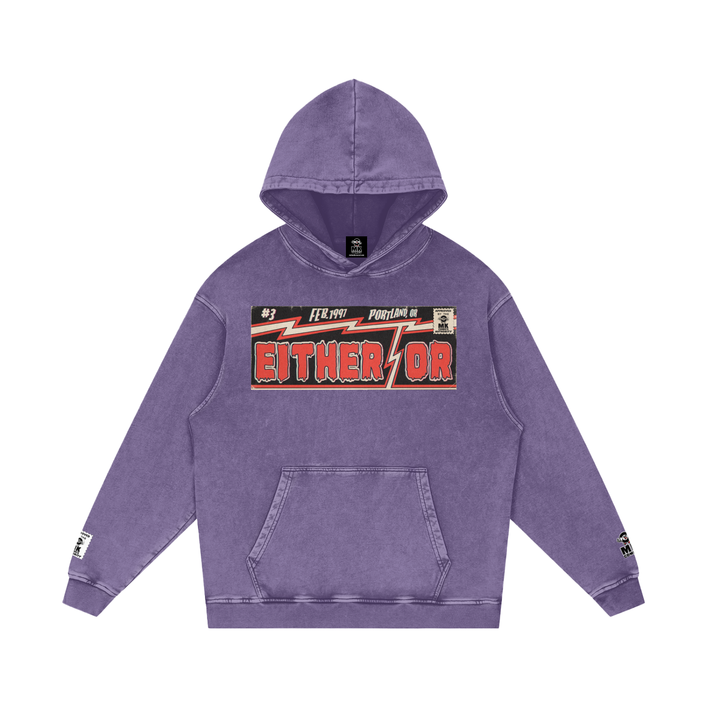 Either/Or - Snow Washed Loose Cotton Hoodie