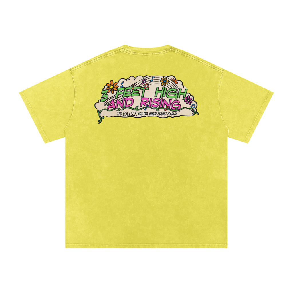 3 Feet High & Rising - Snow Washed Oversized Cotton T-Shirt