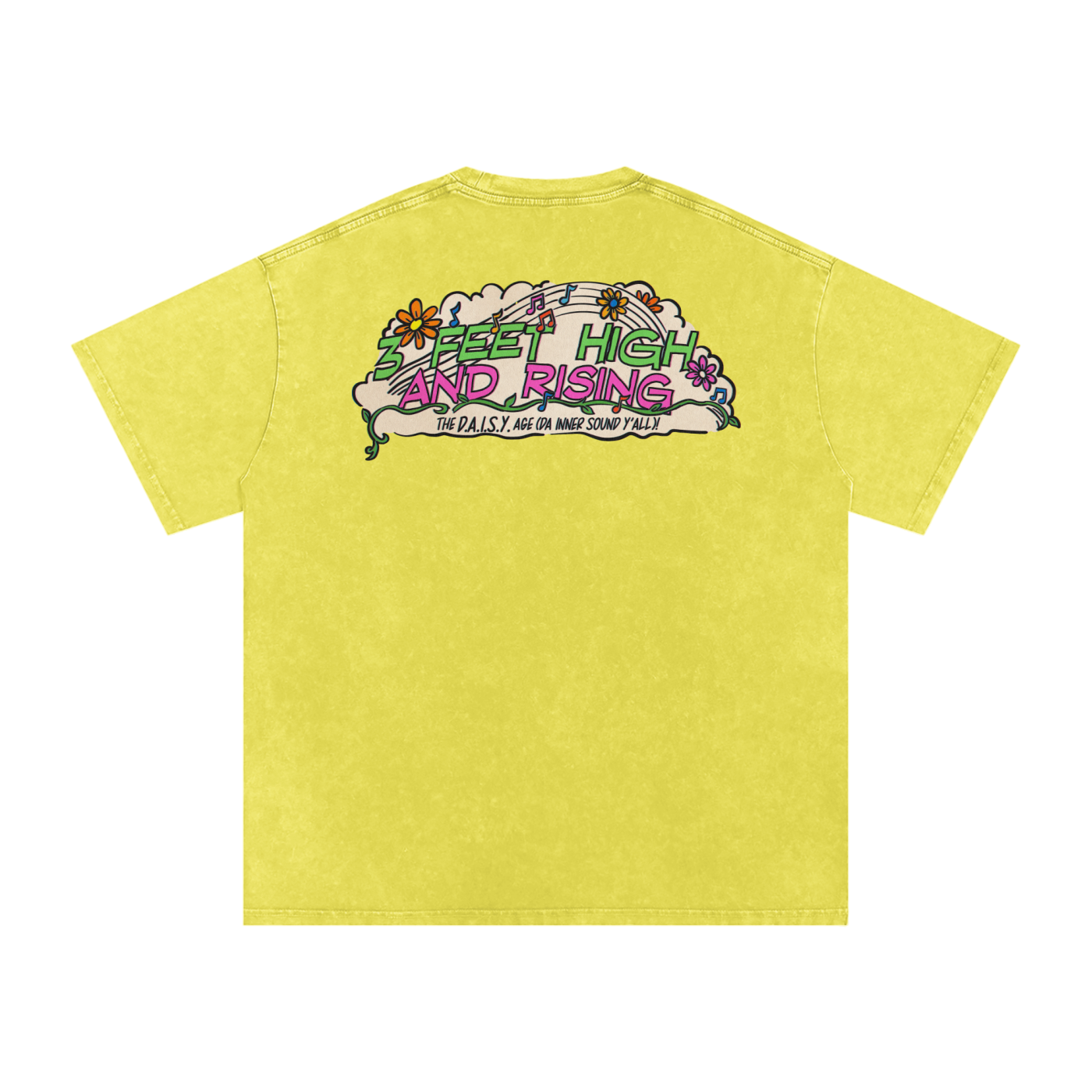 3 Feet High & Rising - Snow Washed Oversized Cotton T-Shirt