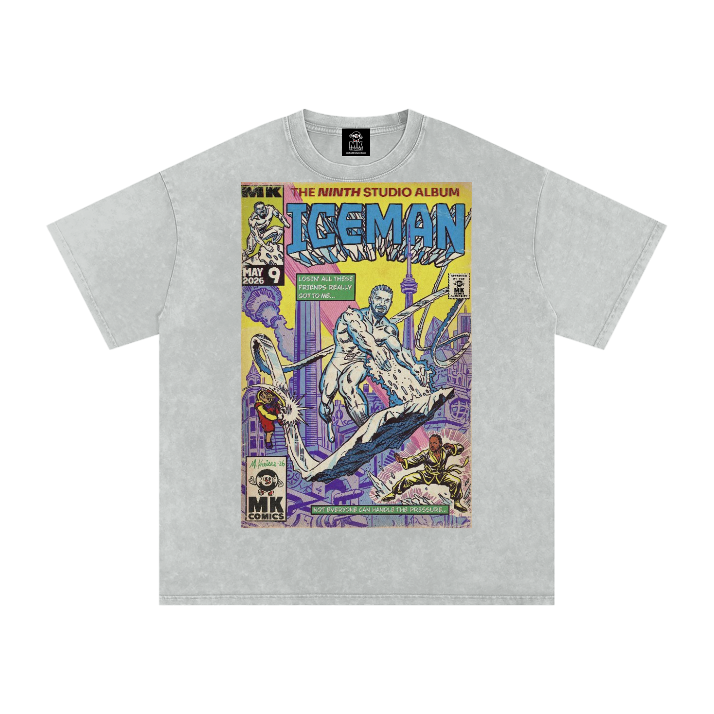 Iceman - Snow Washed Oversized Cotton T-Shirt