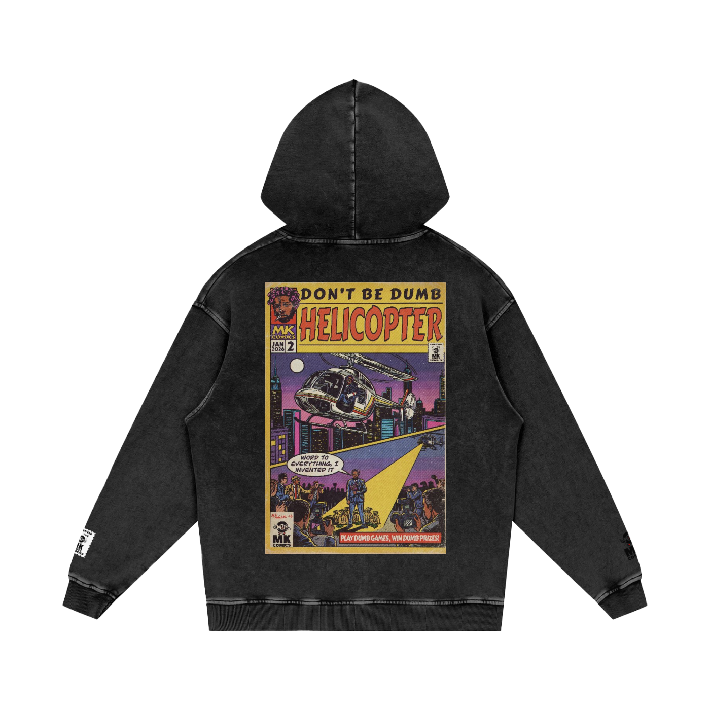 Helicopter - Snow Washed Loose Cotton Hoodie