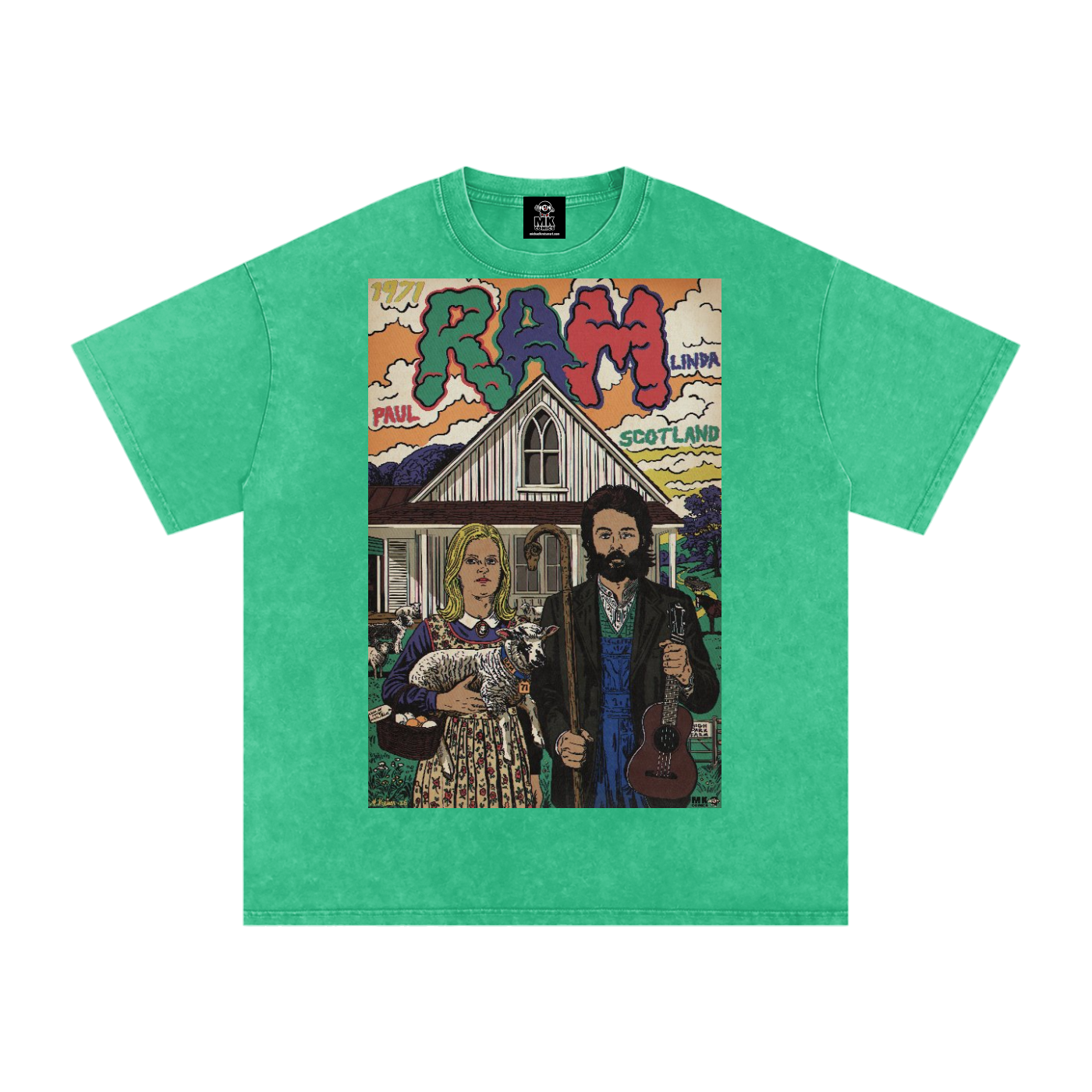 Ram - Snow Washed Oversized Cotton T-Shirt