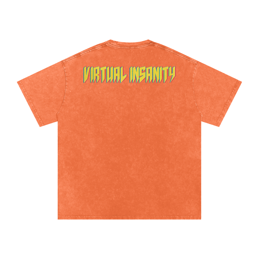 Virtual Insanity - Snow Washed Oversized Cotton T-Shirt