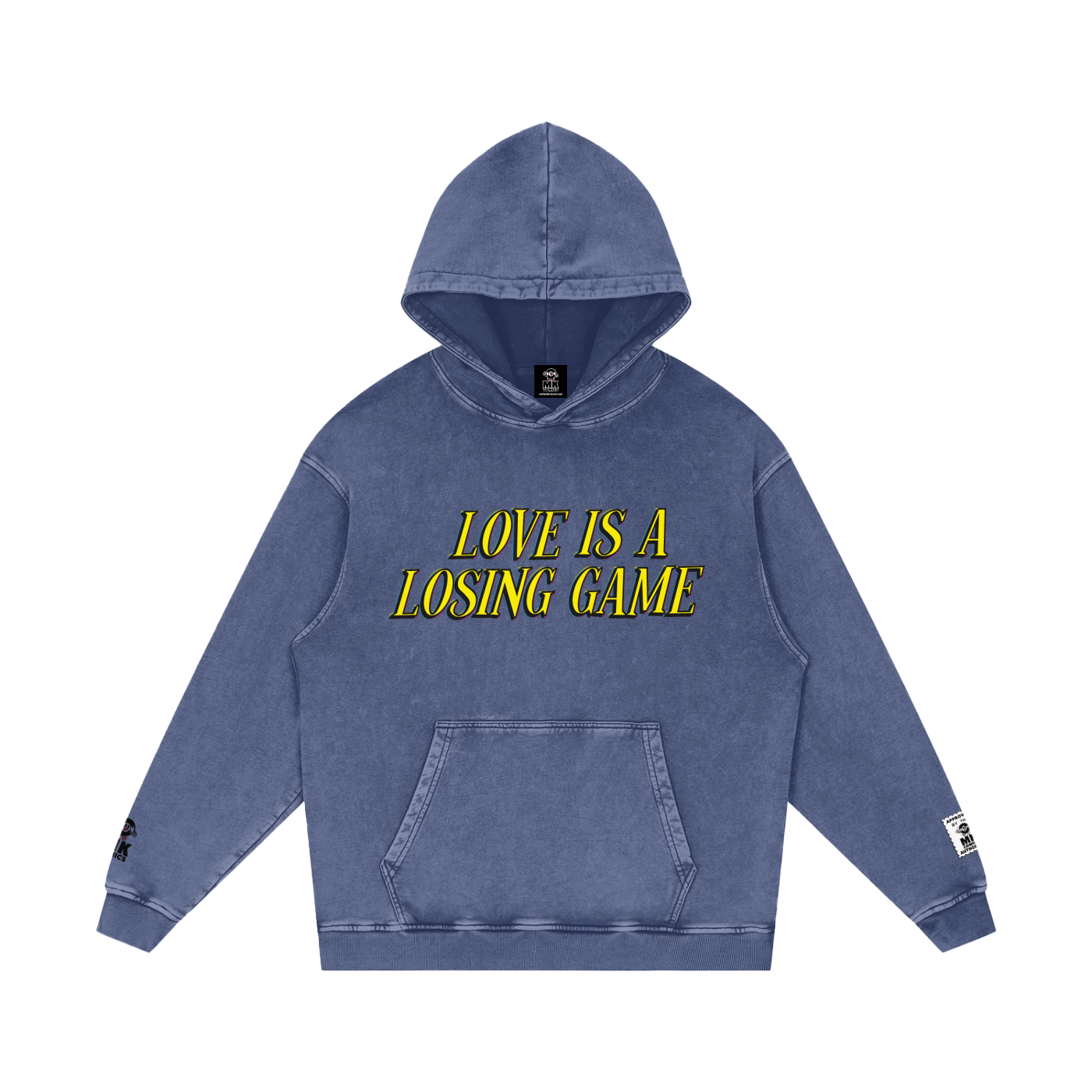 Love is a Losing Game - Snow Washed Loose Cotton Hoodie