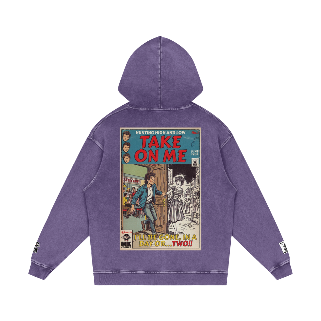 Take On Me - Snow Washed Loose Cotton Hoodie