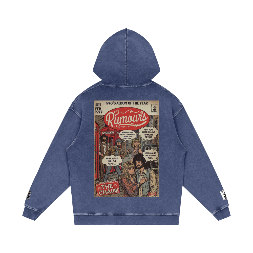 Rumours - Snow Washed Loose Cotton Hoodie
