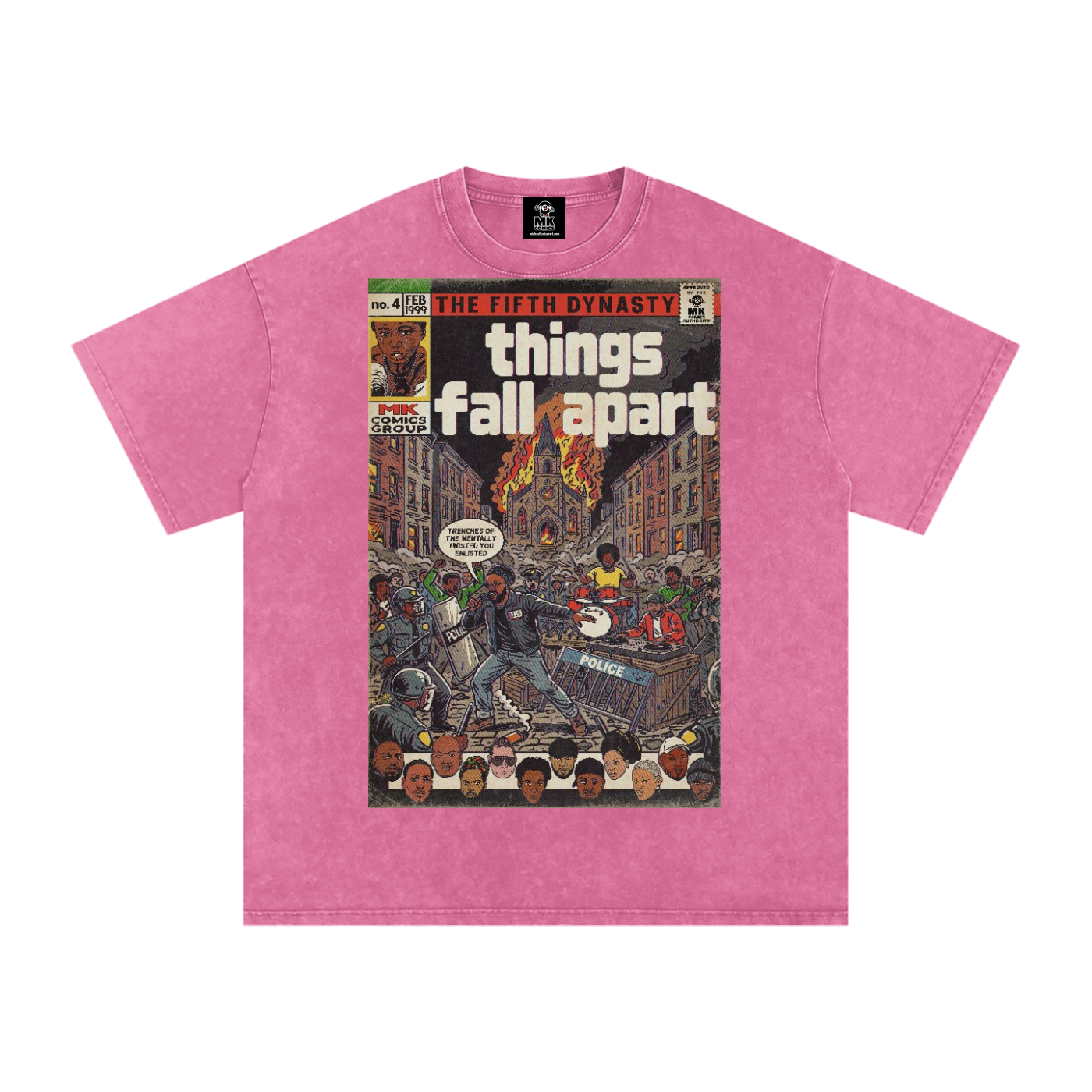 Things Fall Apart - Snow Washed Oversized Cotton T-Shirt