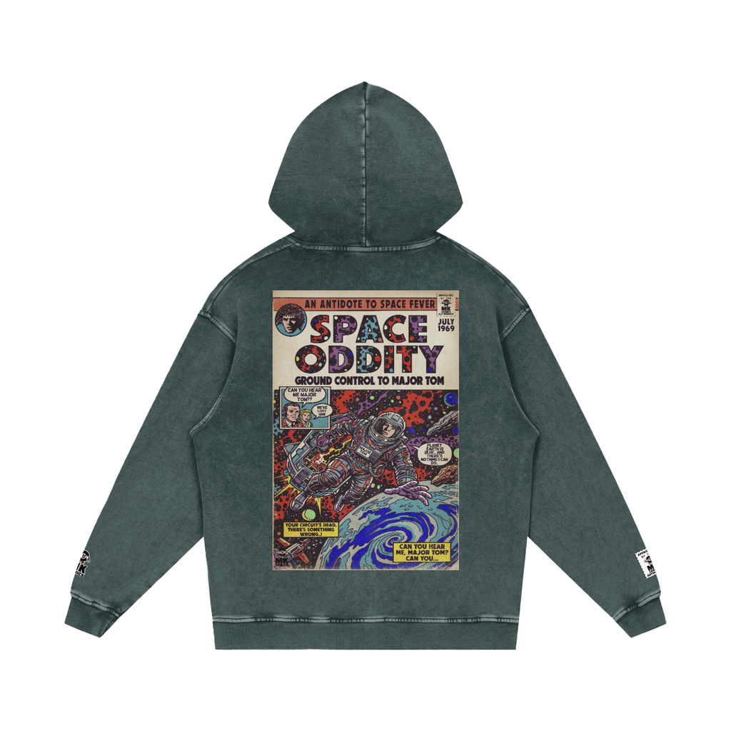 Space Oddity - Snow Washed Loose Cotton Hoodie