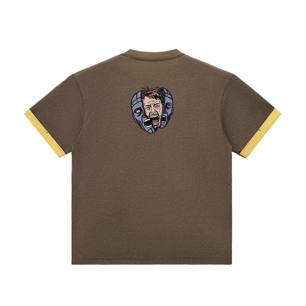 Paranoid Android - Contrast Cuff Cuffed T-Shirt