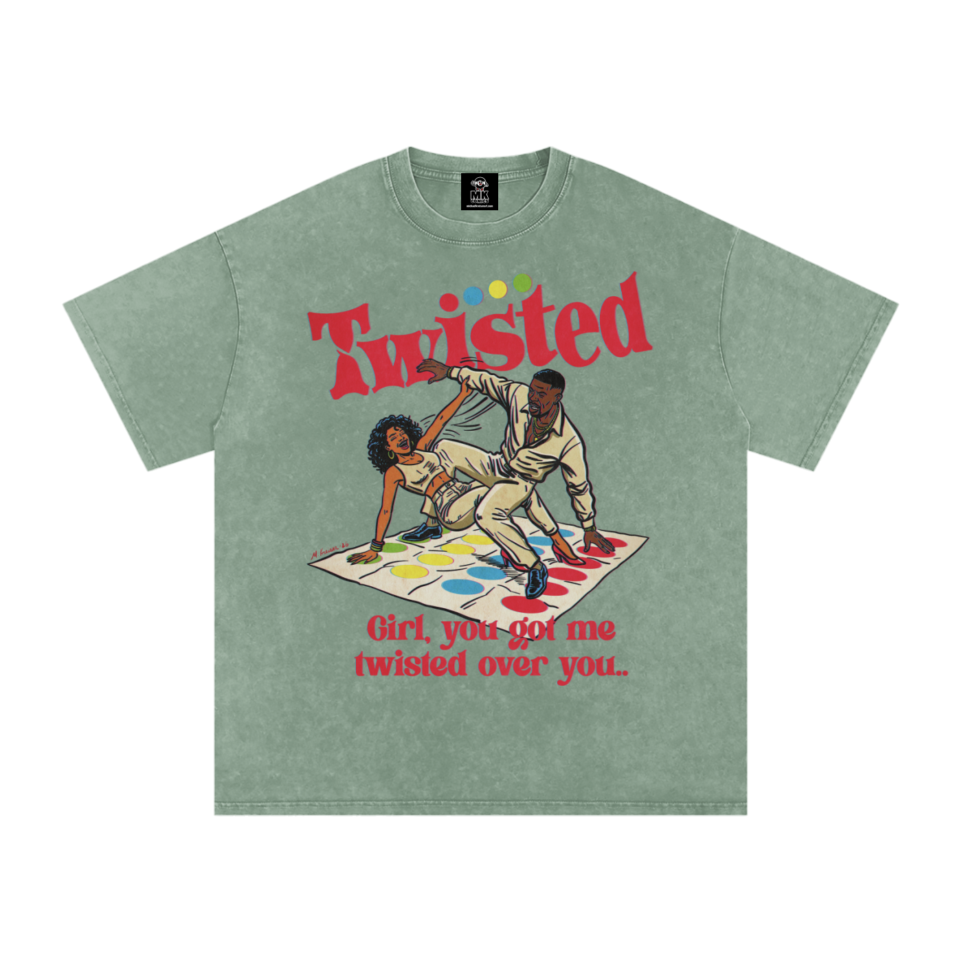 Twisted - Snow Washed Oversized Cotton T-Shirt